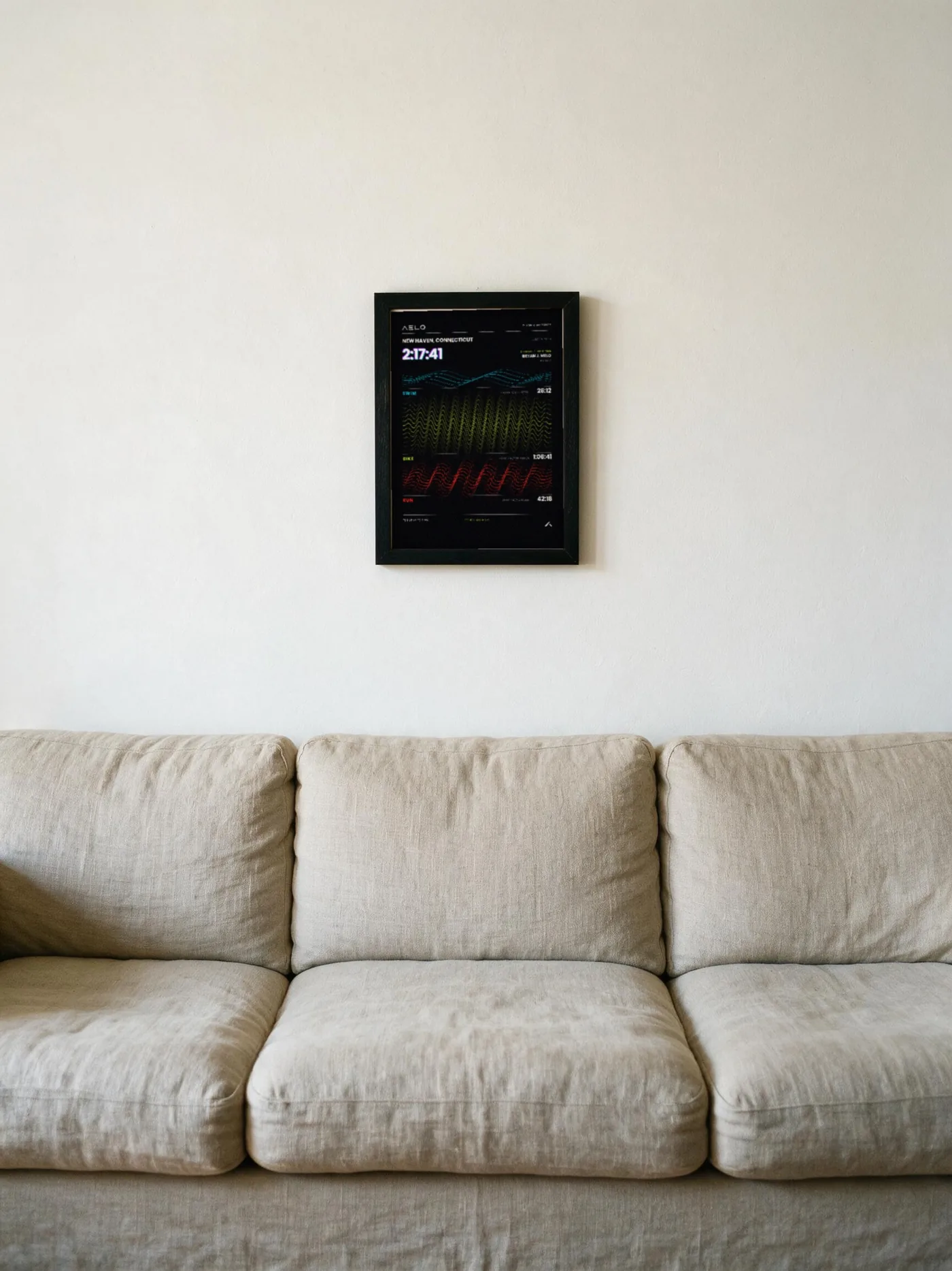 Onda design above a sofa