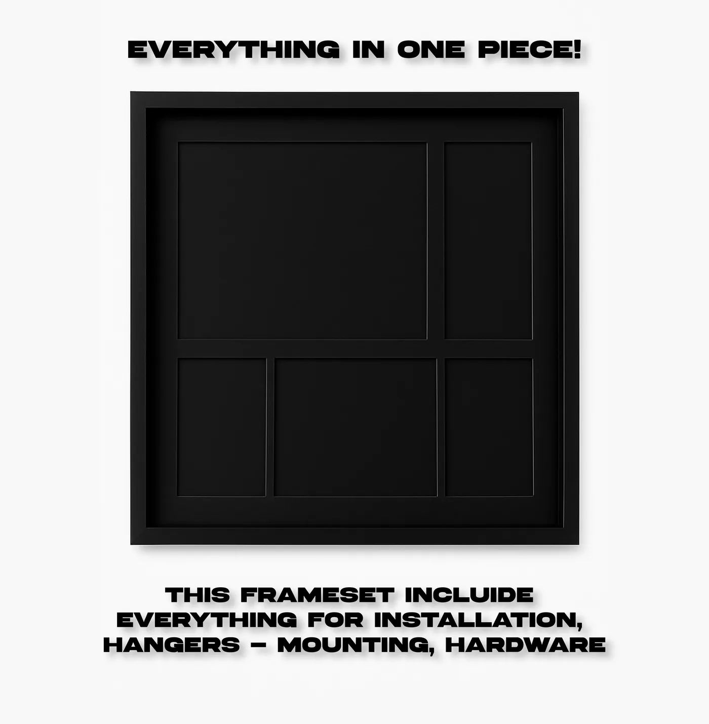Everything included: hangers, mounting and hardware